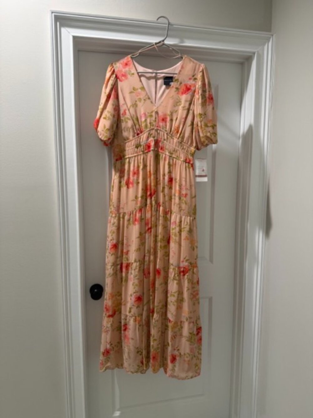 Maison Tara Floral Peach Dress Size 12